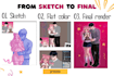 draw your custom anime character design, oc or illustration