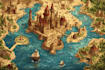 do fantasy map illustration isometric map