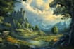 draw a fantasy landscape illustrations