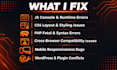 fix HTML, CSS, javascript and PHP bugs and errors