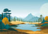 illustrate beautiful flat landscape illustration art