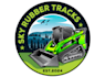 design creative rubber tracks logo with satisfaction guaranteed