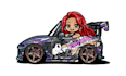 create custom jdm chibi car illustration for t shirts and merch