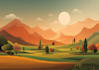 illustrate beautiful flat landscape illustration art
