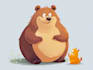 draw an eyecatchy mascot, animal cartoon character