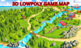 design 3d lowpoly fantasy game map, world map, game environment, vr map, rpg map
