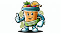 design refreshing smoothie mascot logo with my own creative thinking