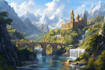 do fantasy background and landscape