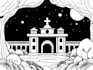 draw black and white outline illustration diagram