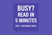 write a 5 minute book summary with 1 page action cheat sheet
