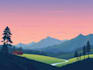 draw a flat vector landscape illustration