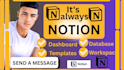 set up notion workspace build templates design dashboards and database