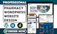 design pharmacy wordpress website for healthcare, dermatology, medical website