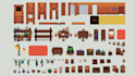 pixel art background, pixel art tileset, isometric, top down pixel tileset
