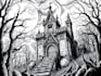 draw horror and gothic line art illustrations