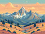draw a  vector landscape illustration