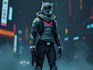 illustrate you as a cyberpunk style character