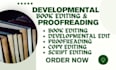 do developmental edit proofreading formatting kindle book fiction amazon KDP