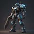 custom futuristic mecha robot character art