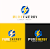 do modern electrical power energy solar logo design
