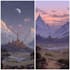 draw a natural landscape and background illustration