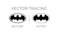 do vector tracing, convert logo to vector, raster to vector
