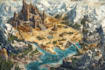 design a fantasy map illustration