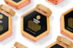 design honey bee logo and product label packaging
