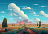create minimalist landscape illustrations and posters