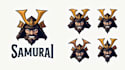 design realistic samurai head mascot logo with express delivery