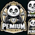 design premium panda mascot logo t shirt design