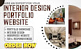 design interior design website with portfolio booking consultation moodboard