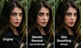 remove blemishes and smooth skin in a portrait