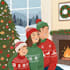 create stylized christmas family portrait