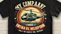 design premium vintage helicopter logo t shirt design