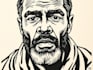 draw a portrait drawing in linocut illustration