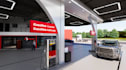 redesign3d gas station,fuel pump,charging station,parking space render,landscape