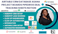airtable CRM database asana project boards pipedrive deal tracking sheets notion