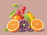 llustrate digitally realistic fruits