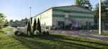 design industrial complex,warehouse building,site landscape,cgi factory,facility