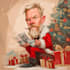 make a christmas caricature and a holiday gift card drawing