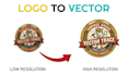 manually convert png to vector and redraw logo