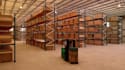 3d industrial storage facility,interior warehouse,forklift,distribution center