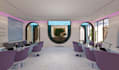 visualize spa interior, reception area, pedicure lounge, salon section rendering