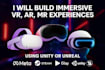 build immersive VR ar mr game and metaverse experiences using unity 3d unreal