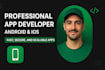 develop flutter android and ios app with firebase and API integration