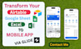 build mobile apps with airtable database, adalo, glide, appsheet, and softr