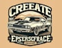 create amazing retro classic car print logo