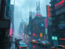 do cyberpunk sci fi futuristic city