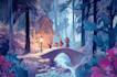draw cartoon background or illustration for your needs